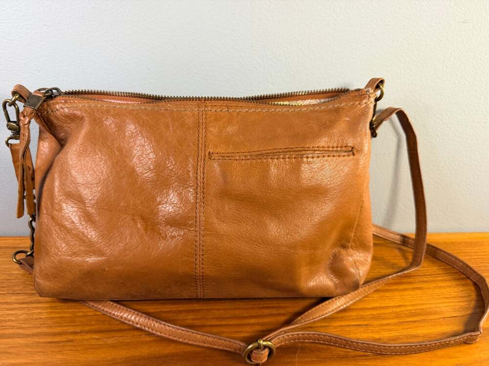 The Sak Brown Leather Crossbody Slouchy Shoulder Bag